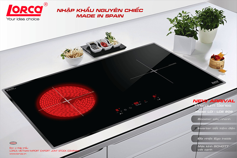 Bếp từ Lorca LCE 808 ứng dụng công nghệ biến tần hiện đại