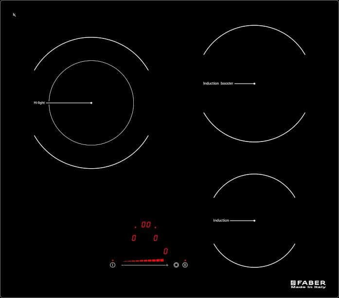 Cận cảnh mặt bếp Faber FB-60H2I với kính Schott Ceran cao cấp