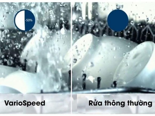 Công nghệ VarioSpeed trên máy rửa bát giúp tối ưu thời gian và hiệu quả sử dụng