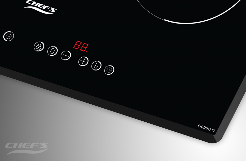 Góc cạnh của bếp từ đôi Chefs 330