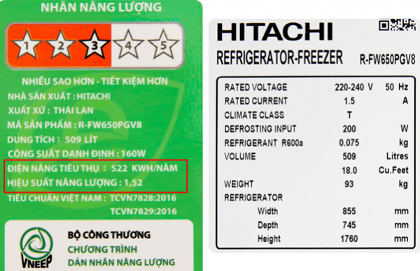 Nhận diện nhãn năng lượng tủ lạnh